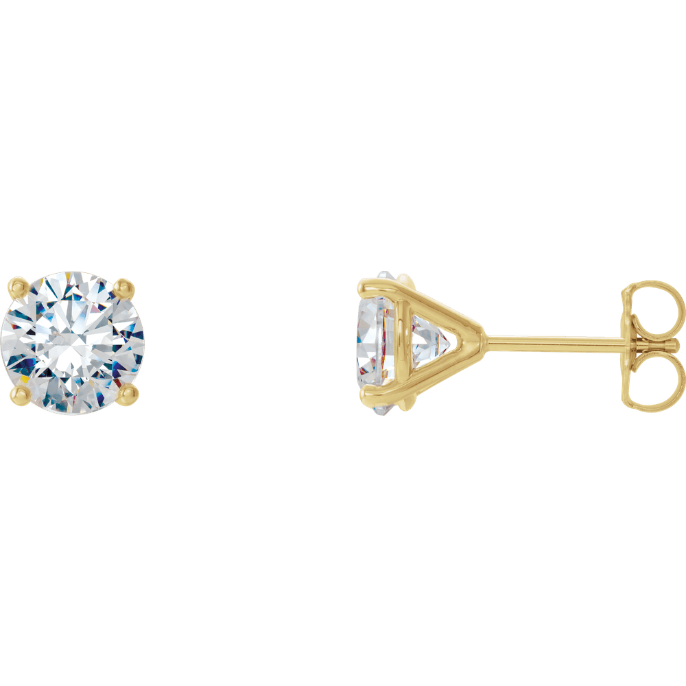 14K Yellow 1/2 CTW Lab Grown Diamond 4 Prong Stud Earrings