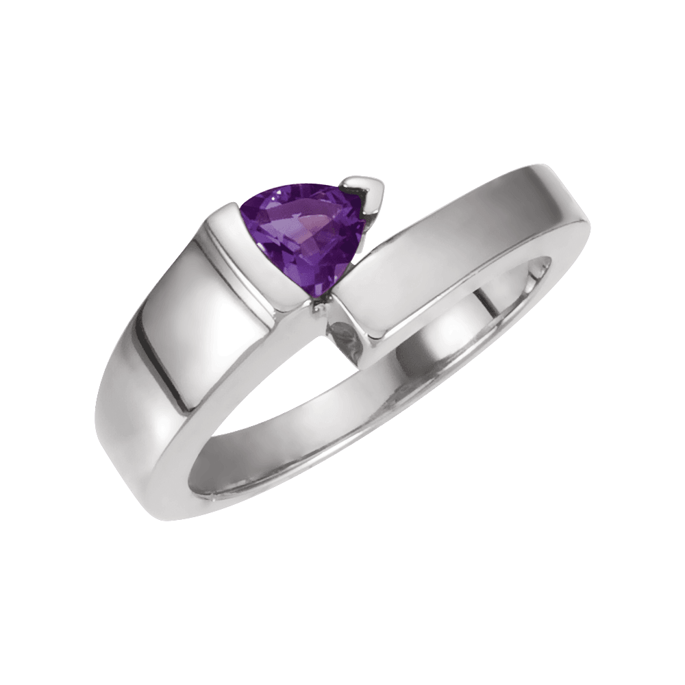 Amethyst Sterling Silver Bypass Ring - select your size