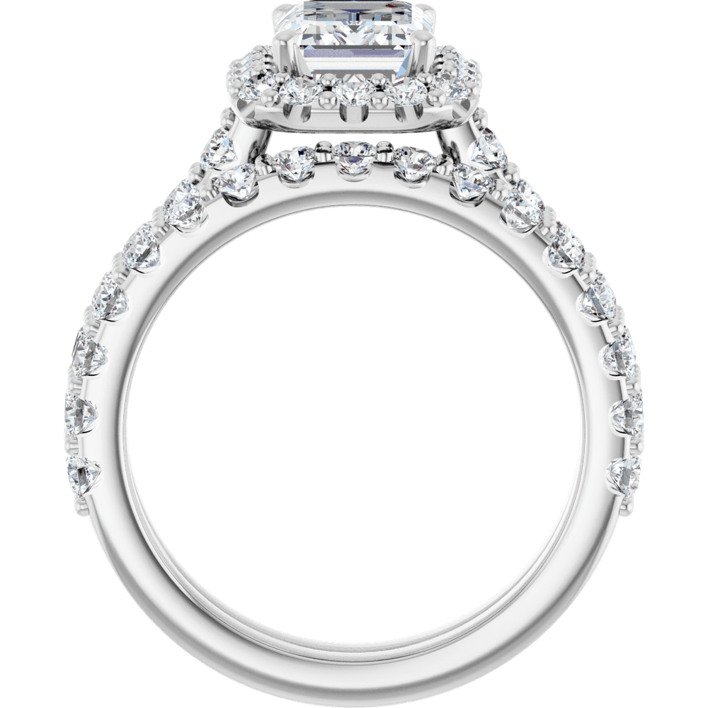 Halo Style 14K white Gold 2 1/2 CTW Lab-Grown Diamond Engagement Ring