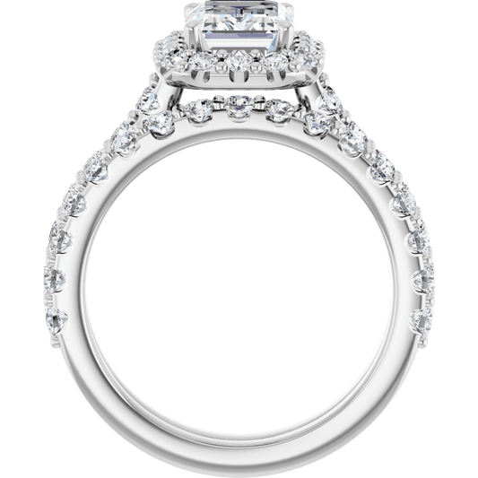 Halo Style 14K white Gold 2 1/2 CTW Lab-Grown Diamond Engagement Ring