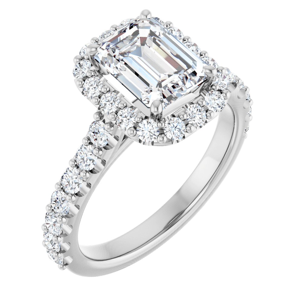 Halo Style 14K white Gold 2 1/2 CTW Lab-Grown Diamond Engagement Ring