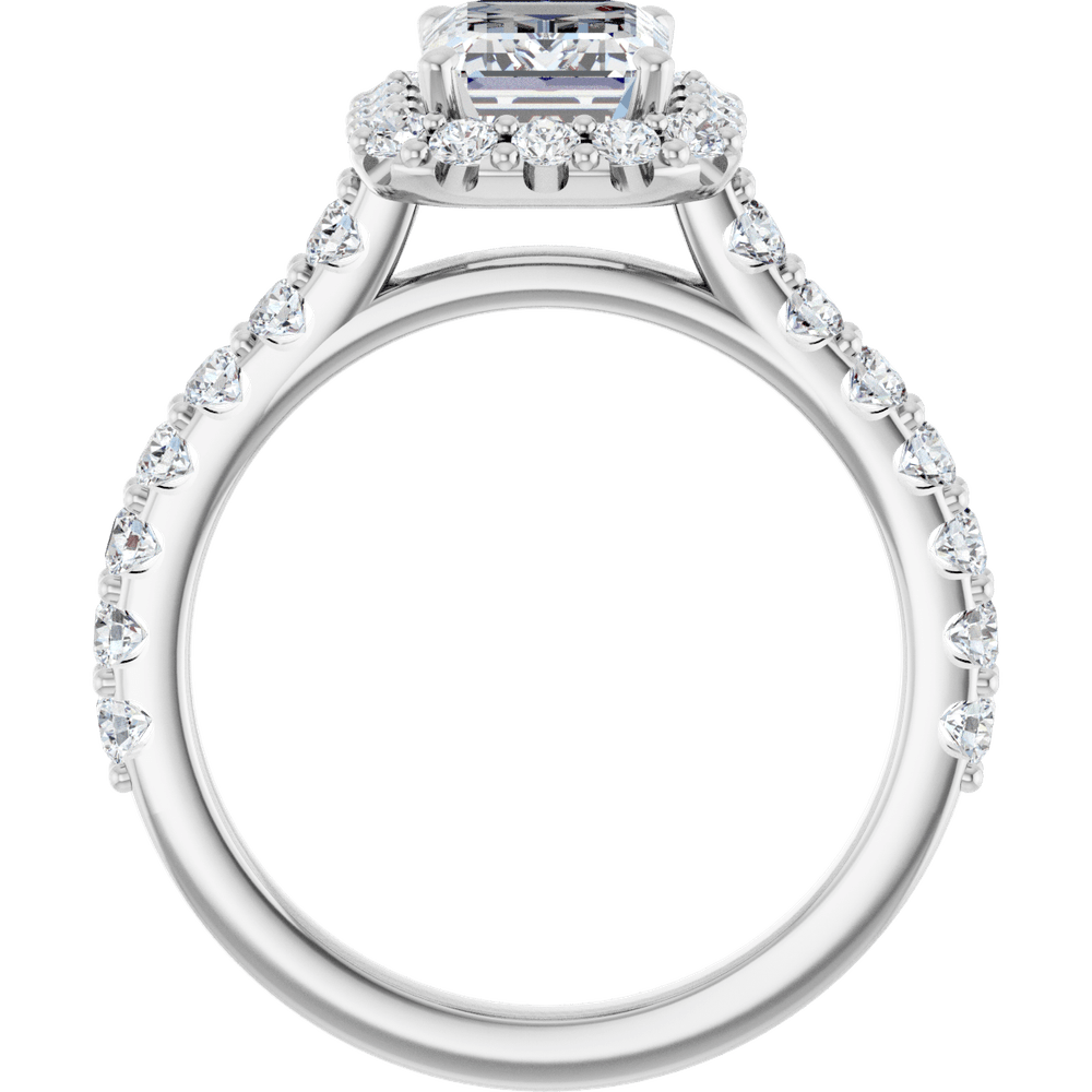 Halo Style 14K white Gold 2 1/2 CTW Lab-Grown Diamond Engagement Ring