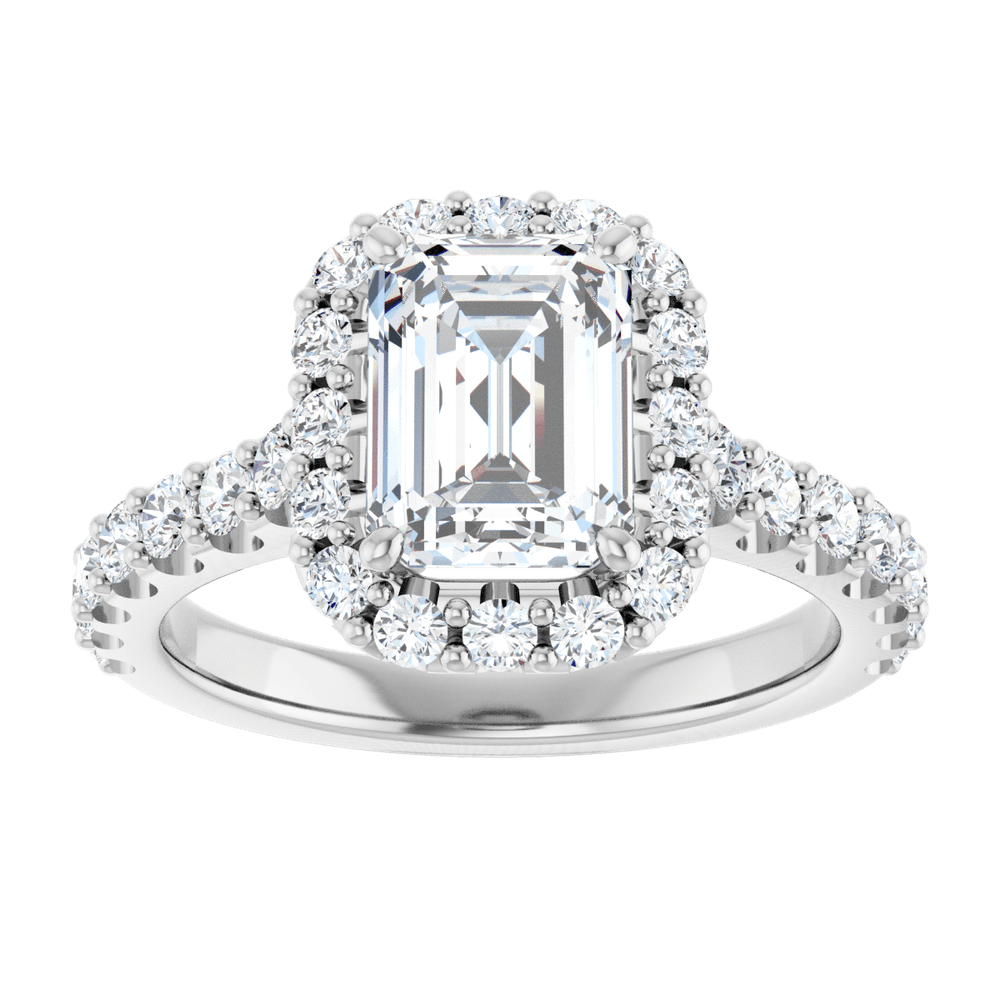 Halo Style 14K white Gold 2 1/2 CTW Lab-Grown Diamond Engagement Ring