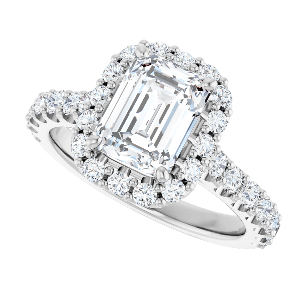 Halo Style 14K white Gold 2 1/2 CTW Lab-Grown Diamond Engagement Ring