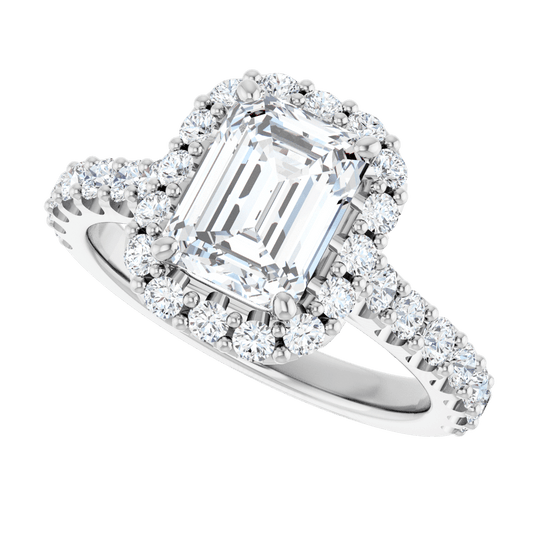 Halo Style 14K white Gold 2 1/2 CTW Lab-Grown Diamond Engagement Ring