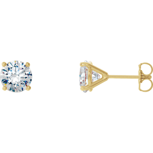 14K Yellow 1/2 CTW Lab Grown Diamond 4 Prong Stud Earrings