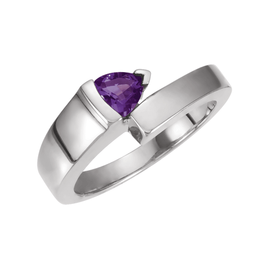 Amethyst Sterling Silver Bypass Ring - select your size