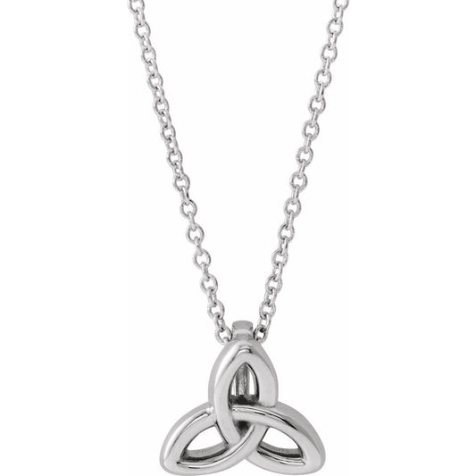 Celtic Inspired Trinity Sterling Silver Necklace