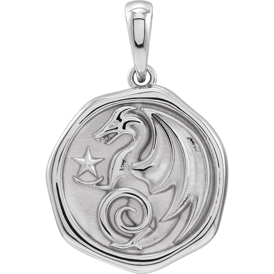 Dragon Spirit Animal Sterling Silver Pendant